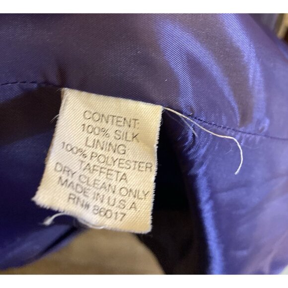 Bebe Blazer Womens Sz 6 Purple Tie Front Lined Silk Jacket Whimsigoth FLAW READ - Picture 4 of 11